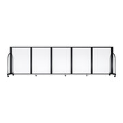 Screenflex Full Motion Divider, 4' x 14'1", Black Frame, Clear