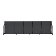 Screenflex Full Motion Divider, 4' x 14'1", Black Frame, Dark Gray