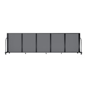 Screenflex Full Motion Divider, 4' x 14'1", Black Frame, Light Gray