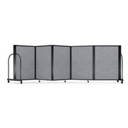 Screenflex Full Motion Divider, 4' x 14'1", Black Frame, Marble Gray PET