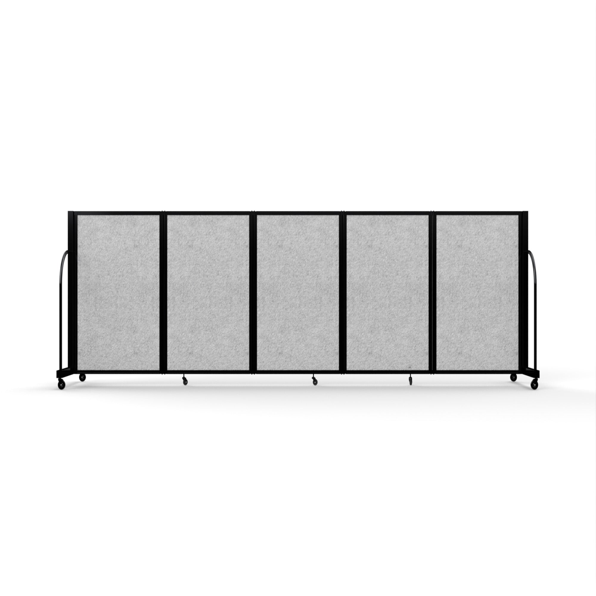 Screenflex Full Motion Divider, 4' x 14'1", Black Frame, Marble Gray PET