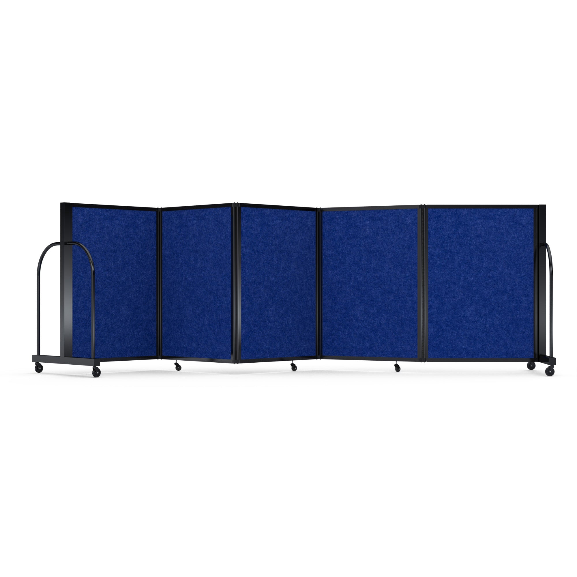 Screenflex Full Motion Divider, 4' x 14'1", Black Frame, Cobalt PET