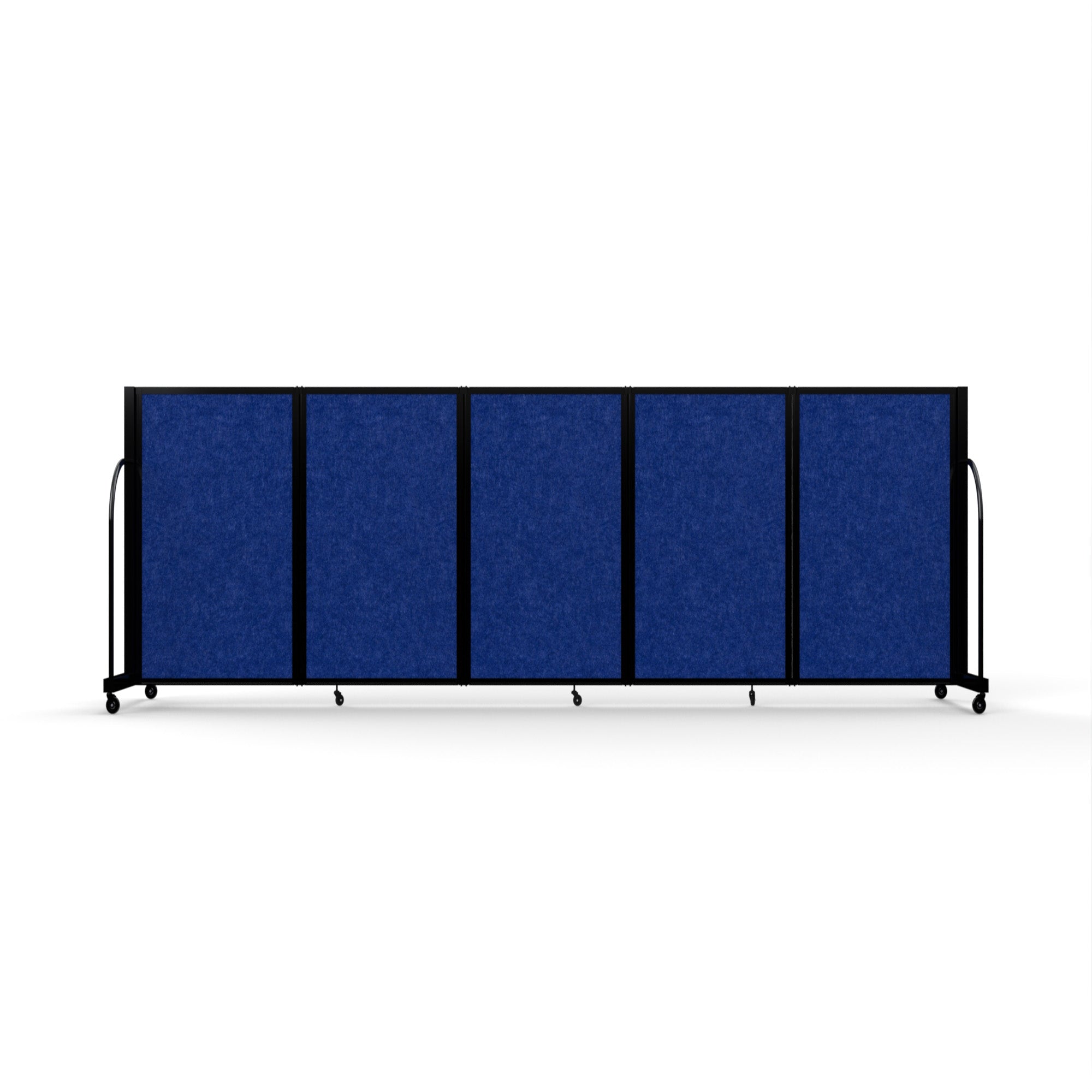Screenflex Full Motion Divider, 4' x 14'1", Black Frame, Cobalt PET