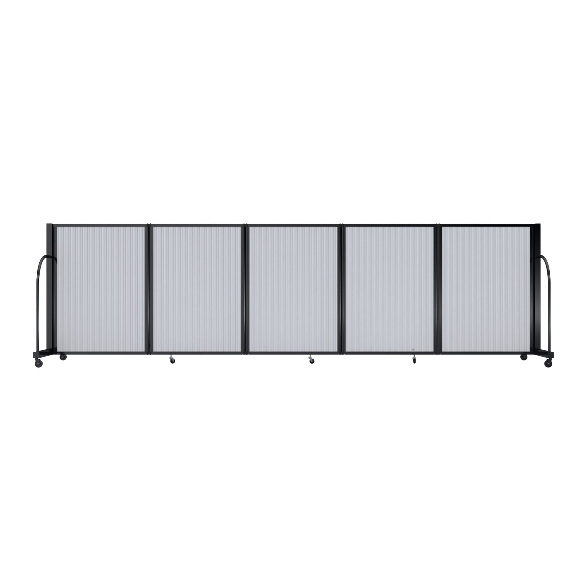 Screenflex Full Motion Divider, 4' x 14'1", Black Frame, Opal