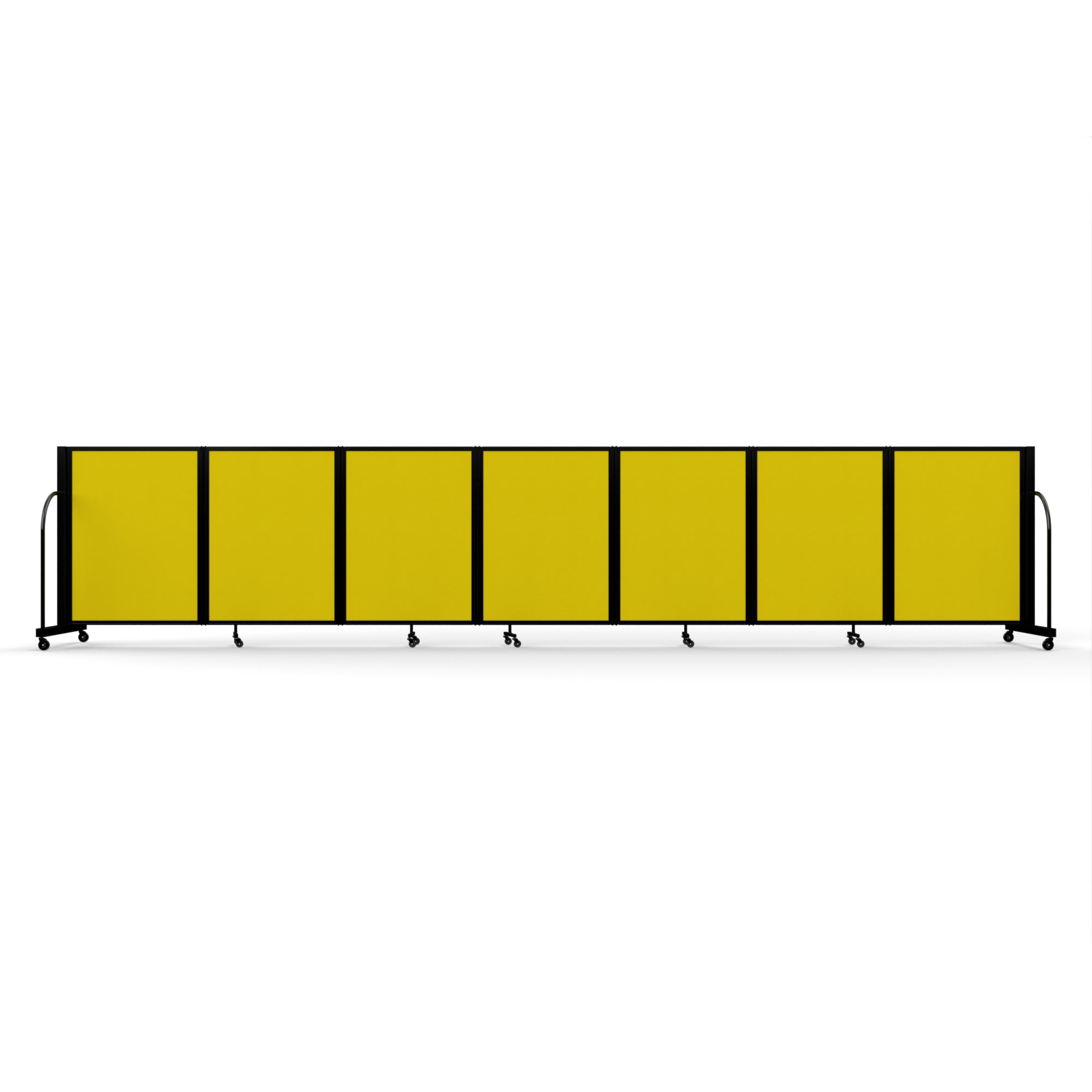 Screenflex Full Motion Divider, 4' x 19'7", Black Frame, Primary Yellow