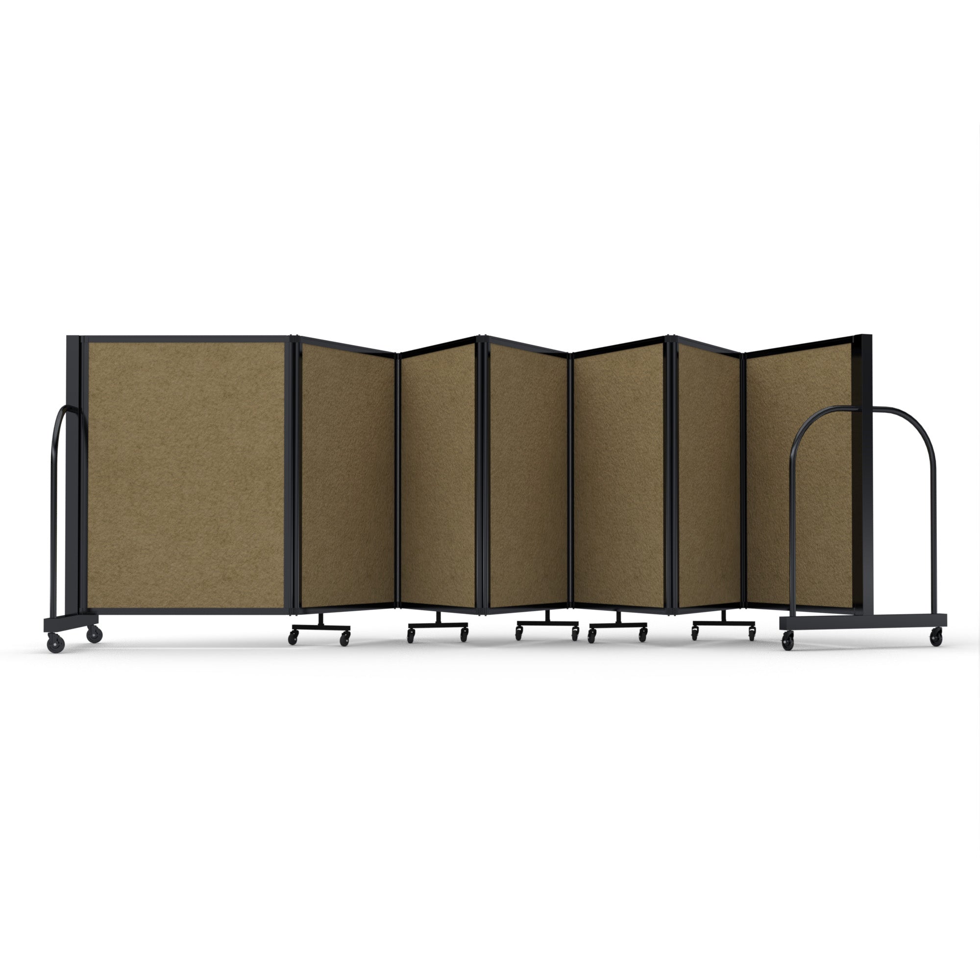 Screenflex Full Motion Divider, 4' x 19'7", Black Frame, Beige PET