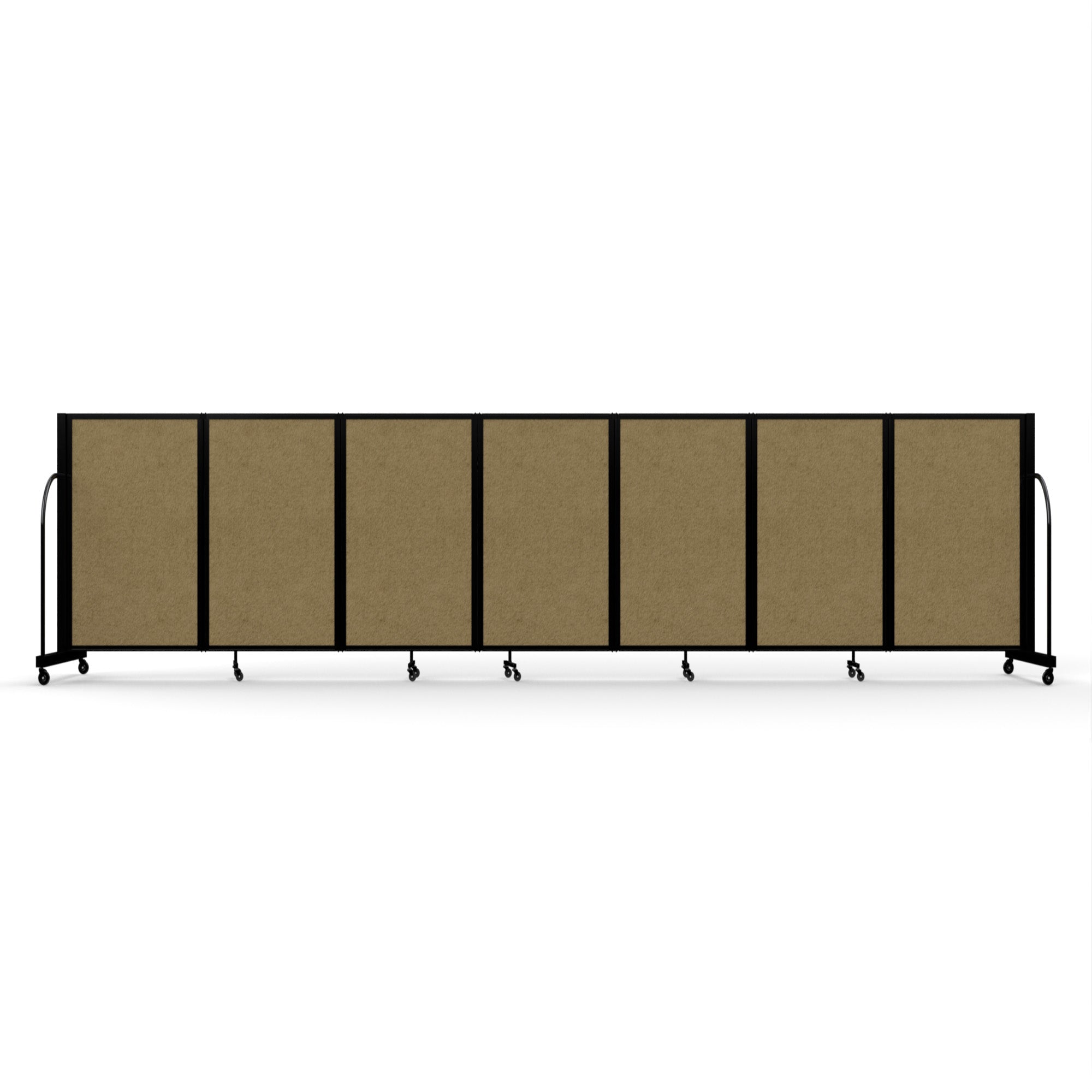 Screenflex Full Motion Divider, 4' x 19'7", Black Frame, Beige PET