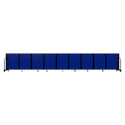 Screenflex Full Motion Divider, 4' x 19'7", Black Frame, Blue