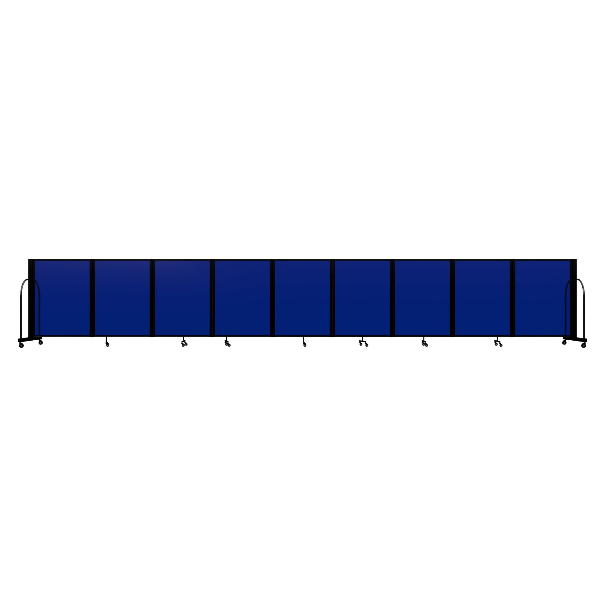 Screenflex Full Motion Divider, 4' x 19'7", Black Frame, Blue