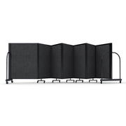 Screenflex Full Motion Divider, 4' x 19'7", Black Frame, Dark Gray PET
