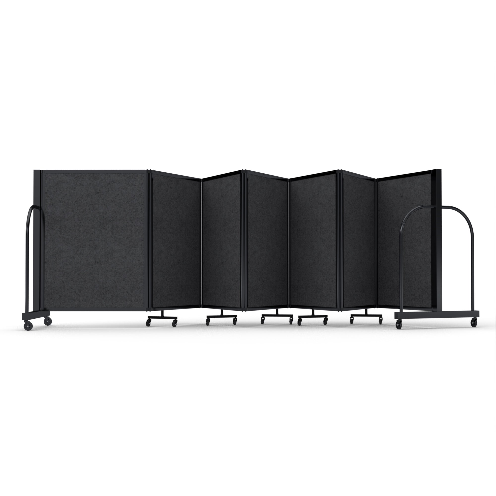 Screenflex Full Motion Divider, 4' x 19'7", Black Frame, Dark Gray PET