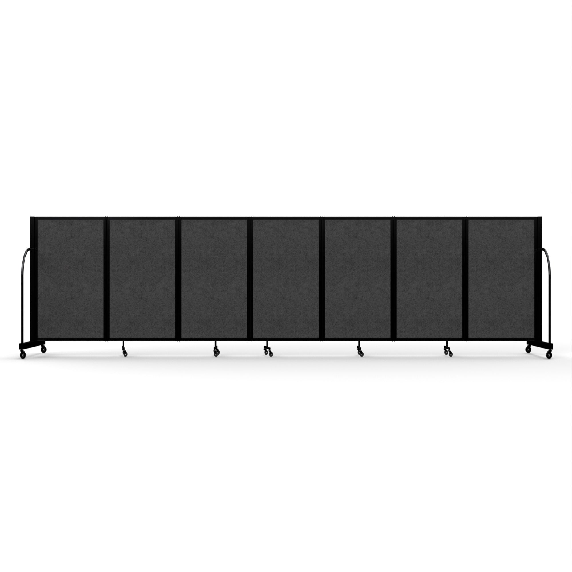 Screenflex Full Motion Divider, 4' x 19'7", Black Frame, Dark Gray PET