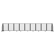 Screenflex Full Motion Divider, 4' x 19'7", Black Frame, Clear