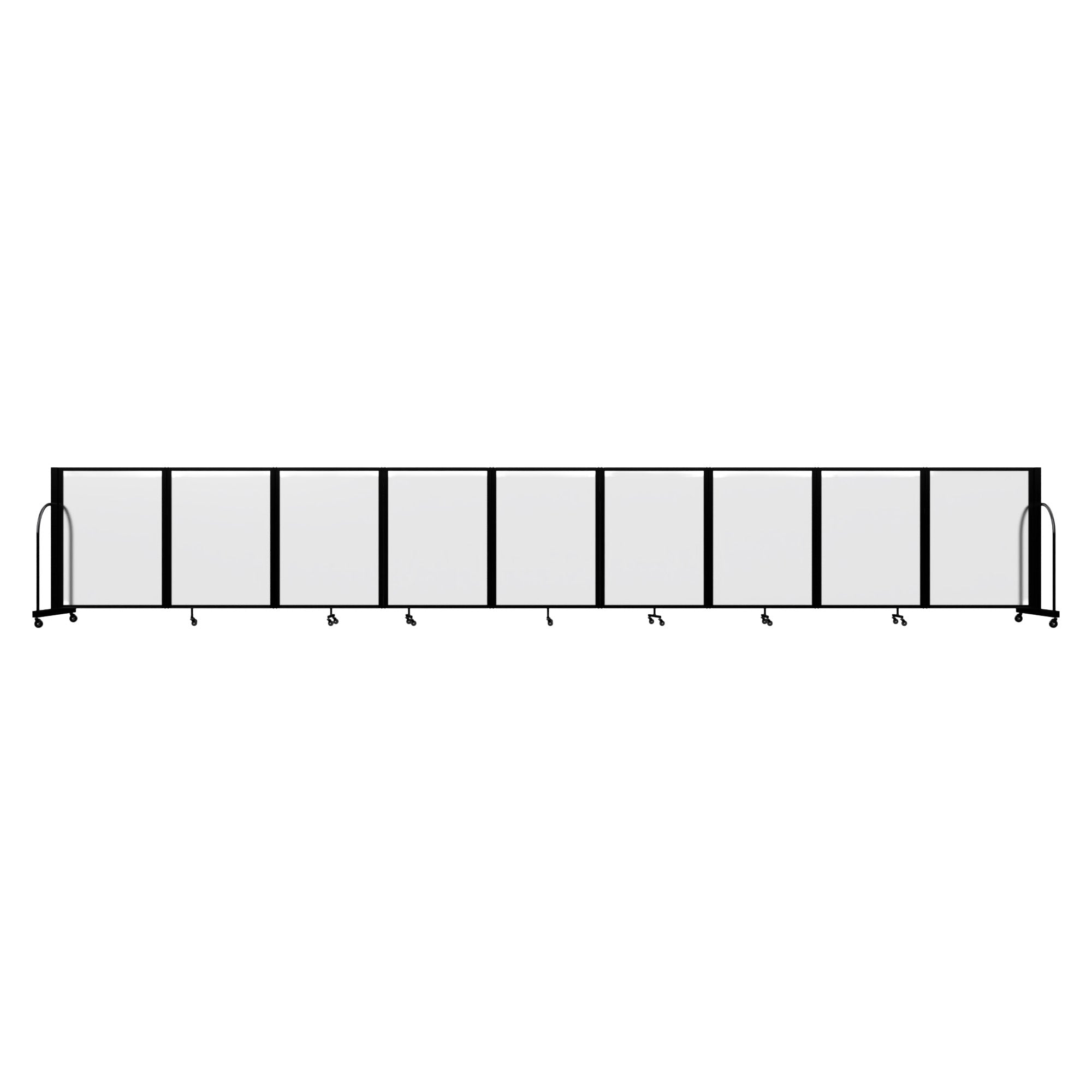 Screenflex Full Motion Divider, 4' x 19'7", Black Frame, Clear