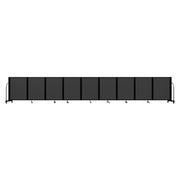 Screenflex Full Motion Divider, 4' x 19'7", Black Frame, Dark Gray