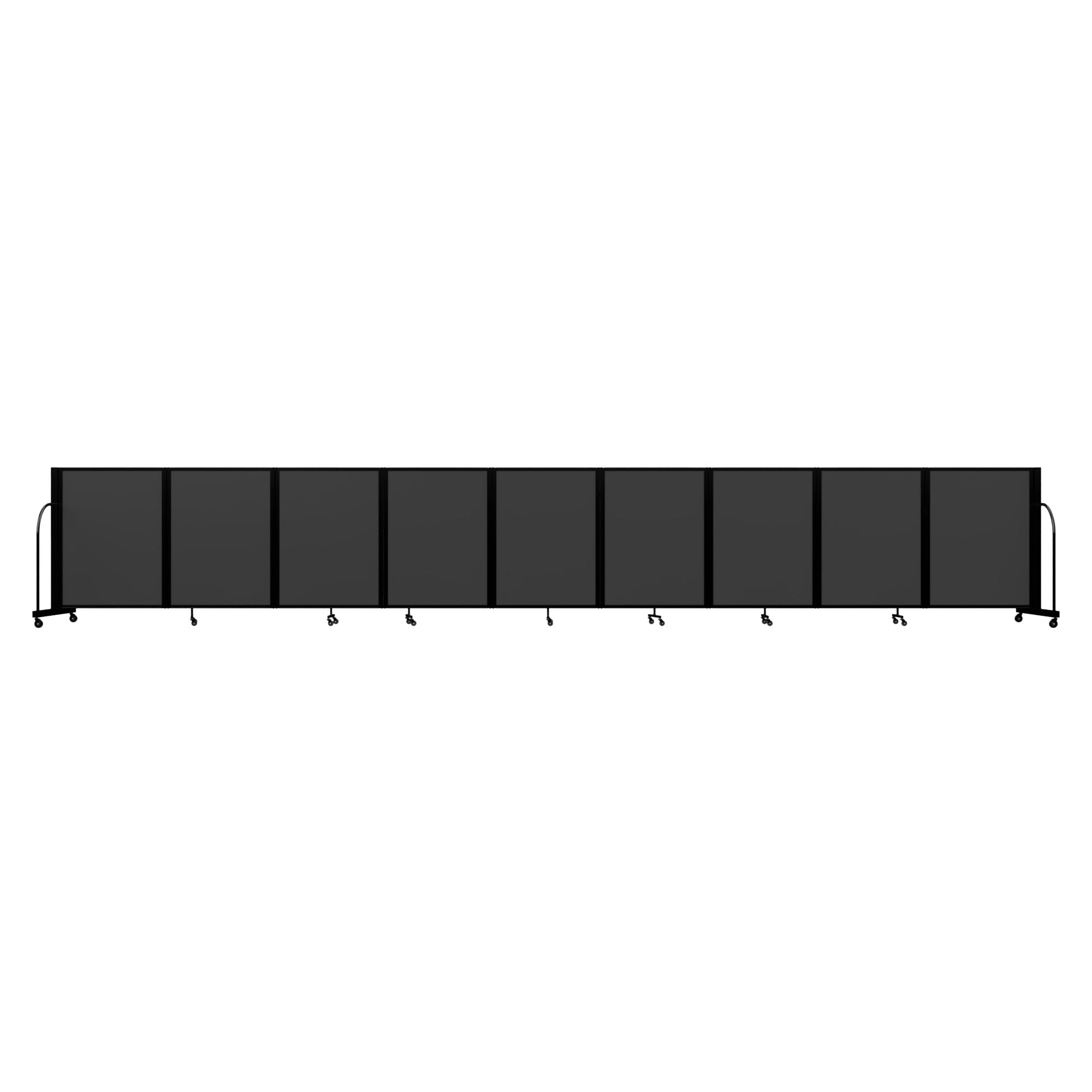 Screenflex Full Motion Divider, 4' x 19'7", Black Frame, Dark Gray
