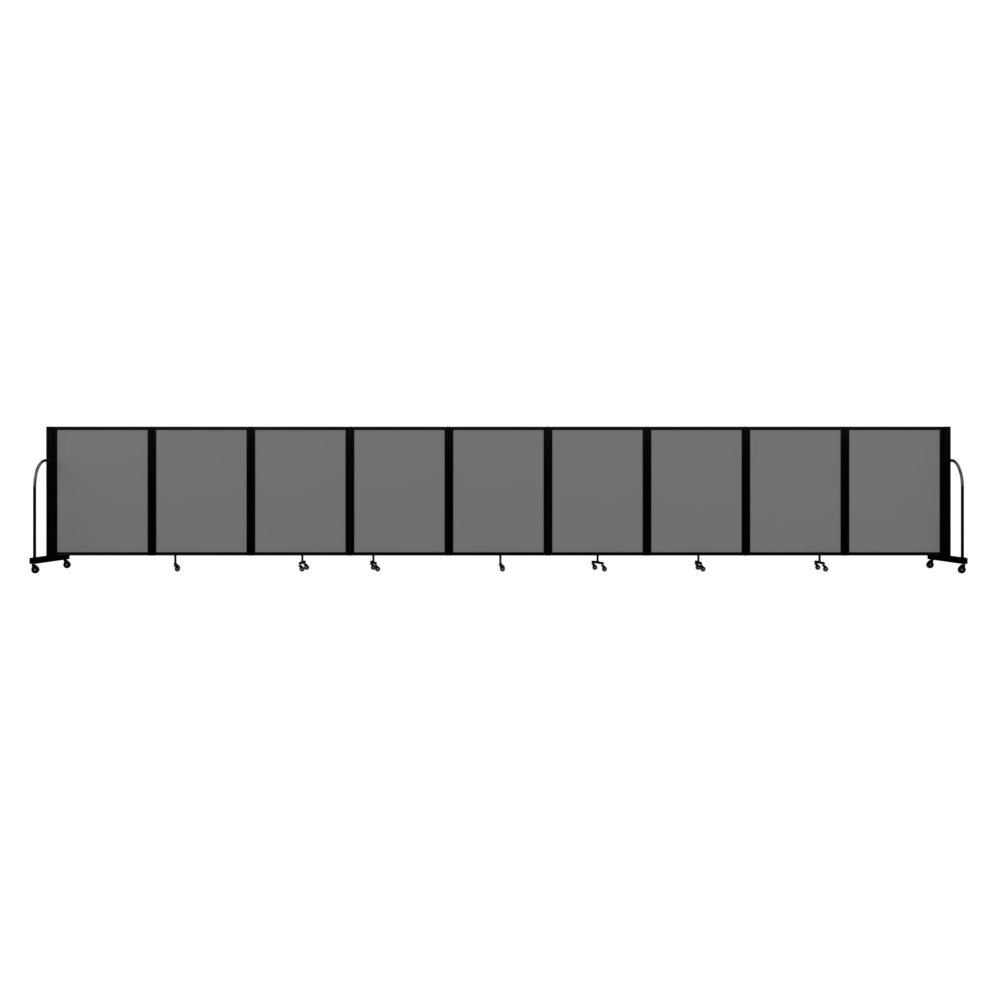Screenflex Full Motion Divider, 4' x 19'7", Black Frame, Light Gray