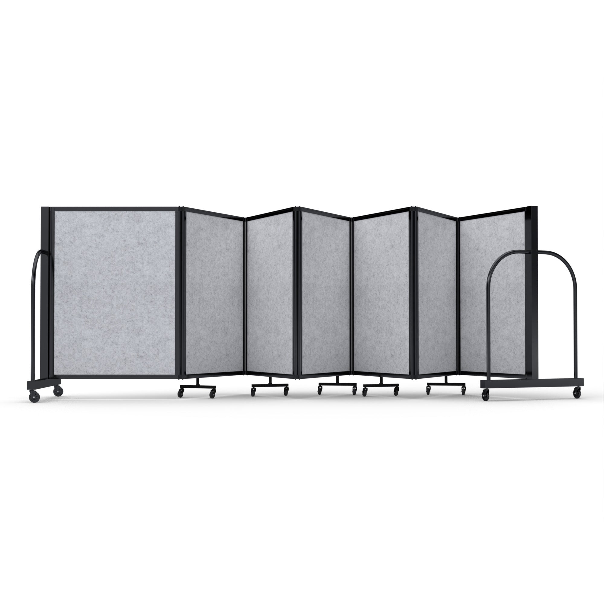 Screenflex Full Motion Divider, 4' x 19'7", Black Frame, Marble Gray PET