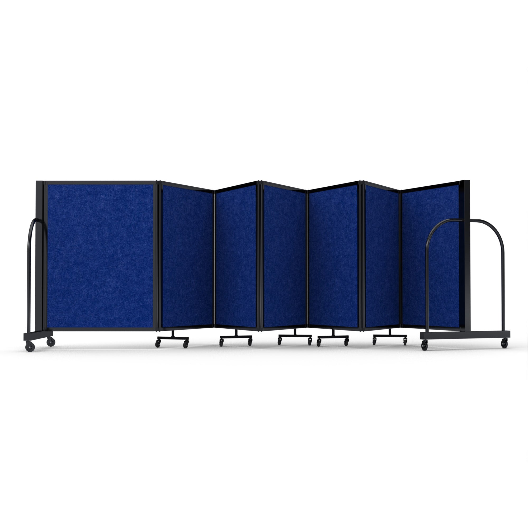 Screenflex Full Motion Divider, 4' x 19'7", Black Frame, Cobalt PET