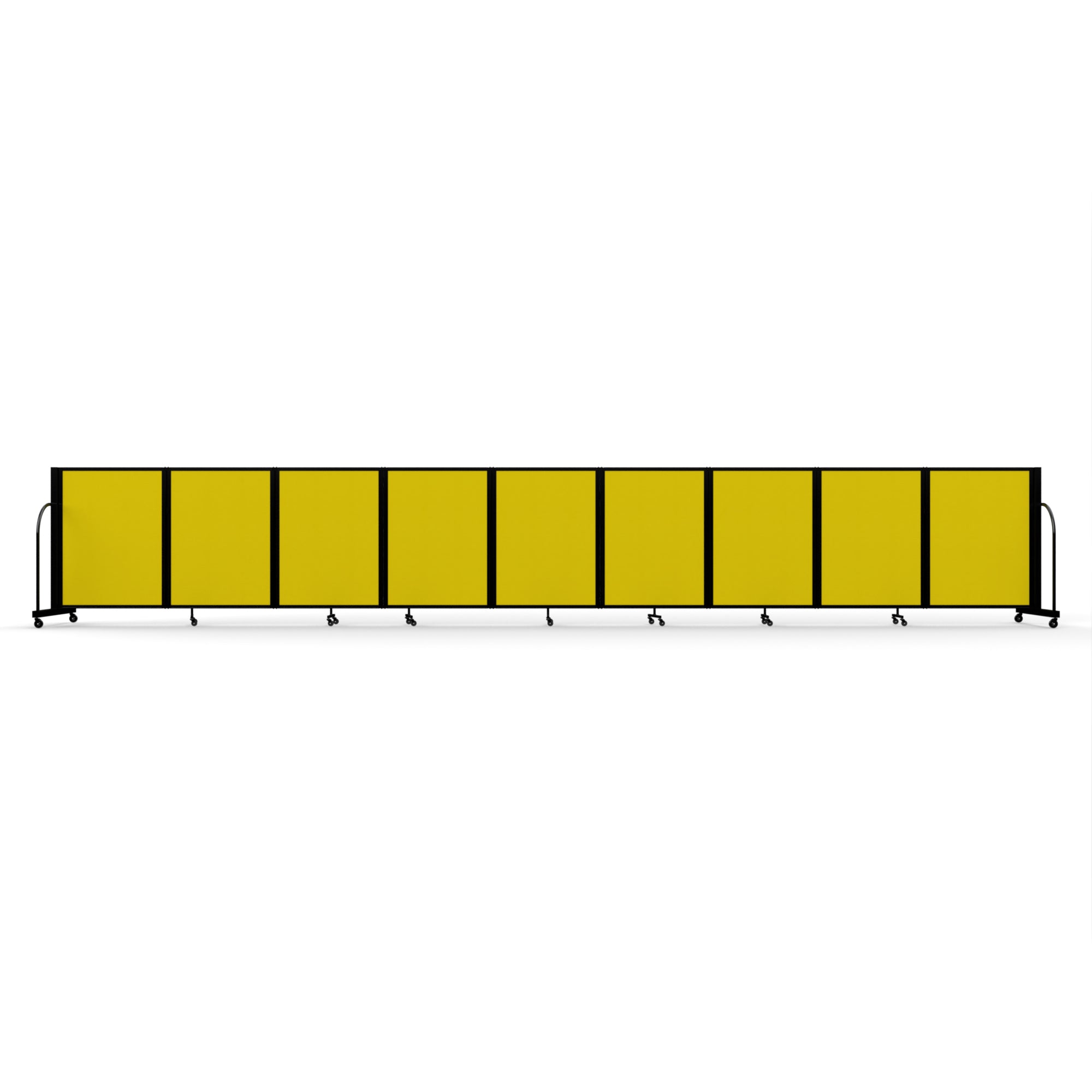 Screenflex Full Motion Divider, 4' x 25'1", Black Frame, Primary Yellow