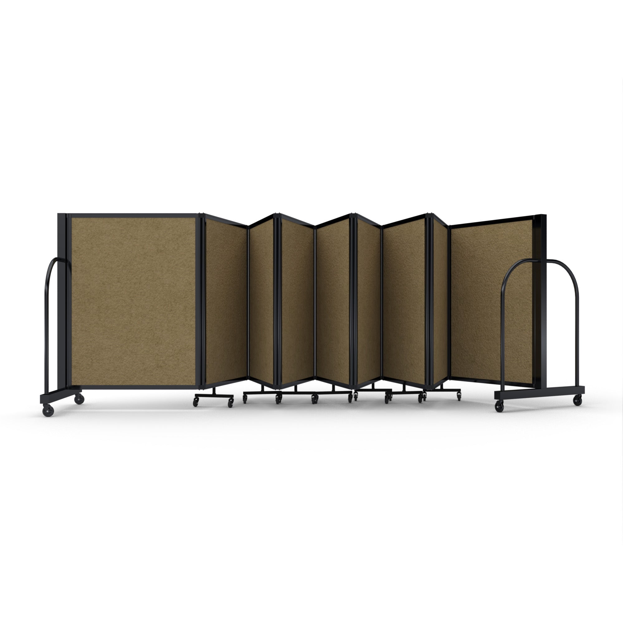 Screenflex Full Motion Divider, 4' x 25'1", Black Frame, Beige PET