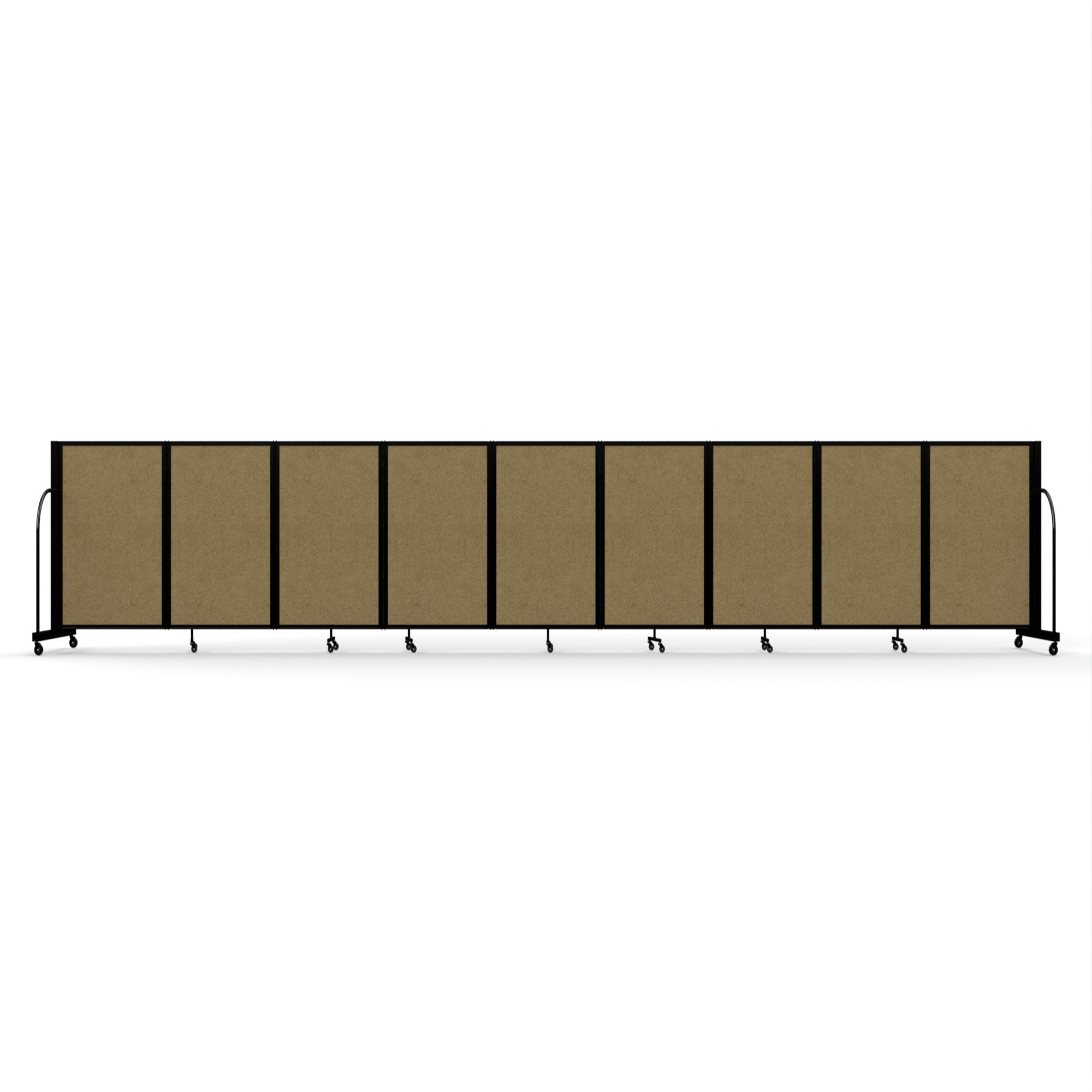 Screenflex Full Motion Divider, 4' x 25'1", Black Frame, Beige PET