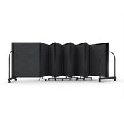 Screenflex Full Motion Divider, 4' x 25'1", Black Frame, Dark Gray PET