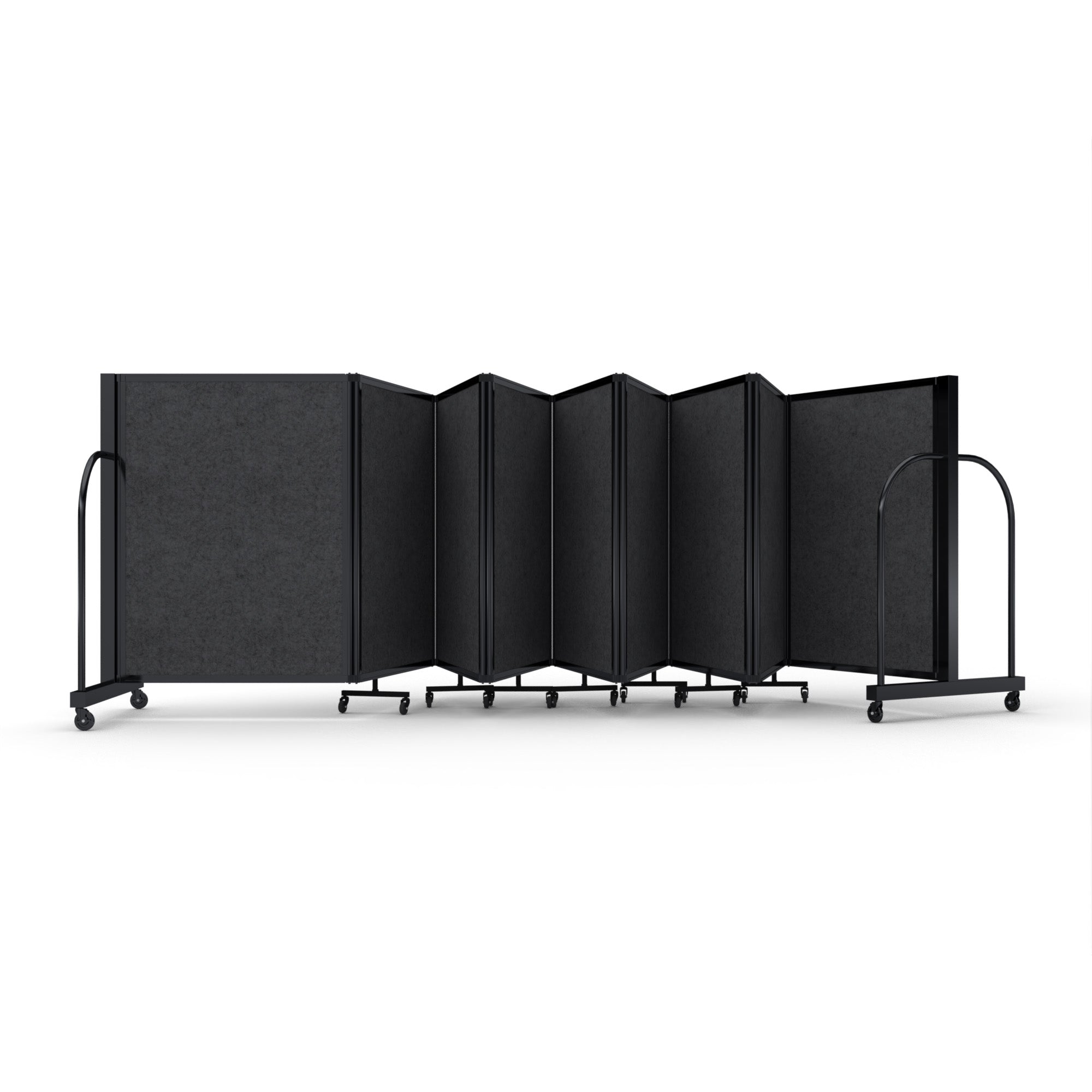 Screenflex Full Motion Divider, 4' x 25'1", Black Frame, Dark Gray PET