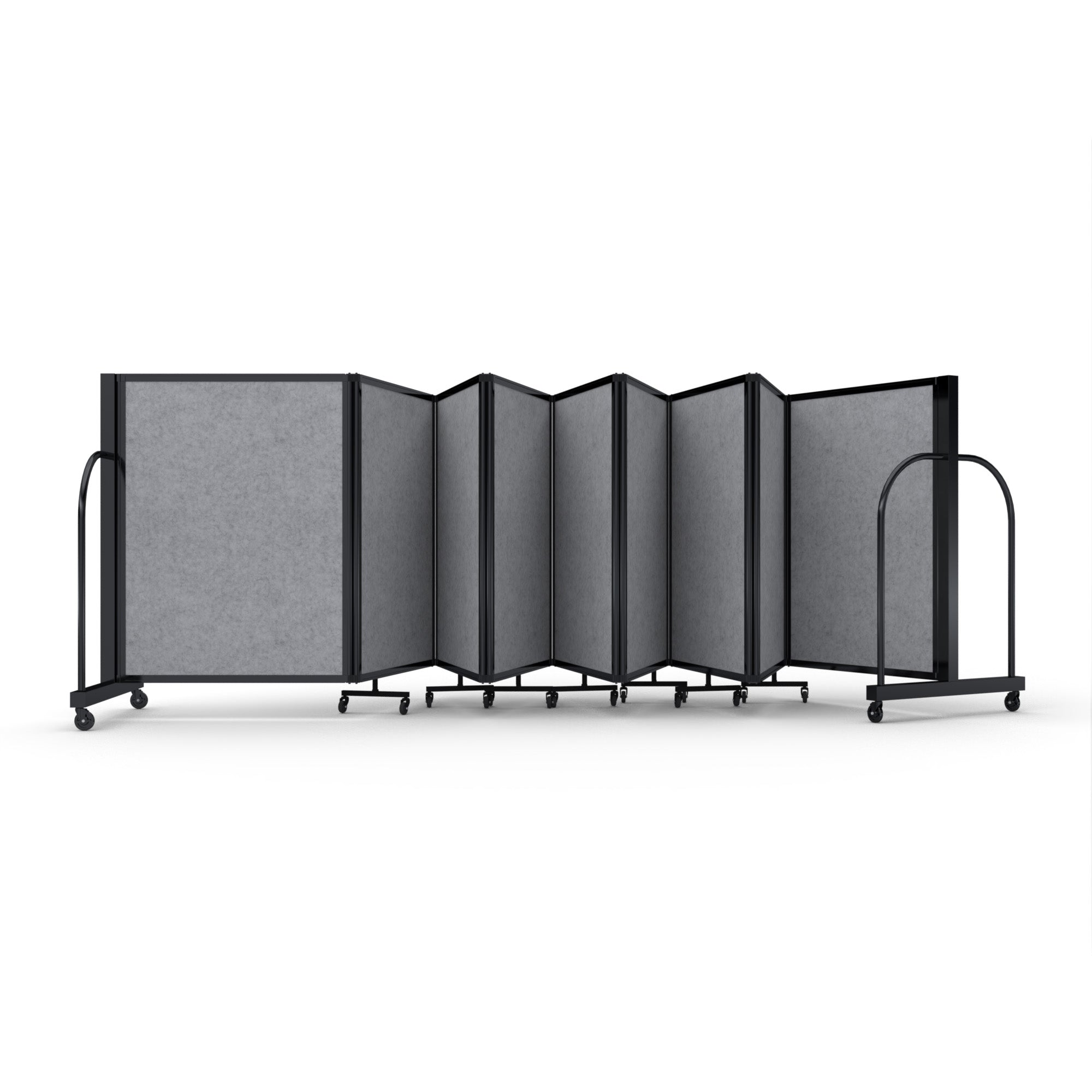 Screenflex Full Motion Divider, 4' x 25'1", Black Frame, Marble Gray PET