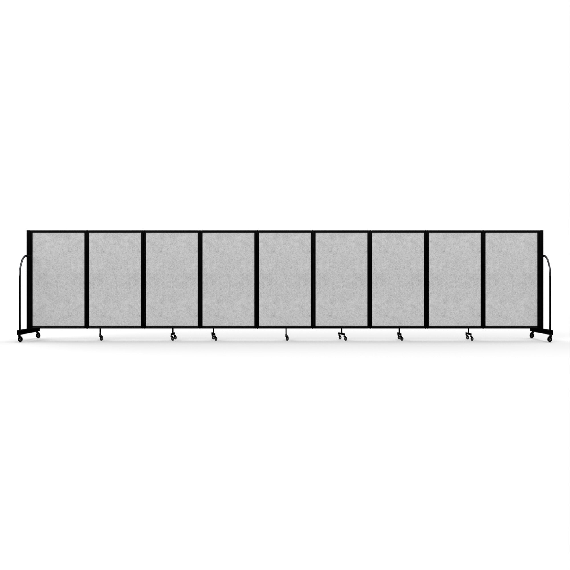 Screenflex Full Motion Divider, 4' x 25'1", Black Frame, Marble Gray PET