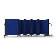 Screenflex Full Motion Divider, 4' x 25'1", Black Frame, Cobalt PET