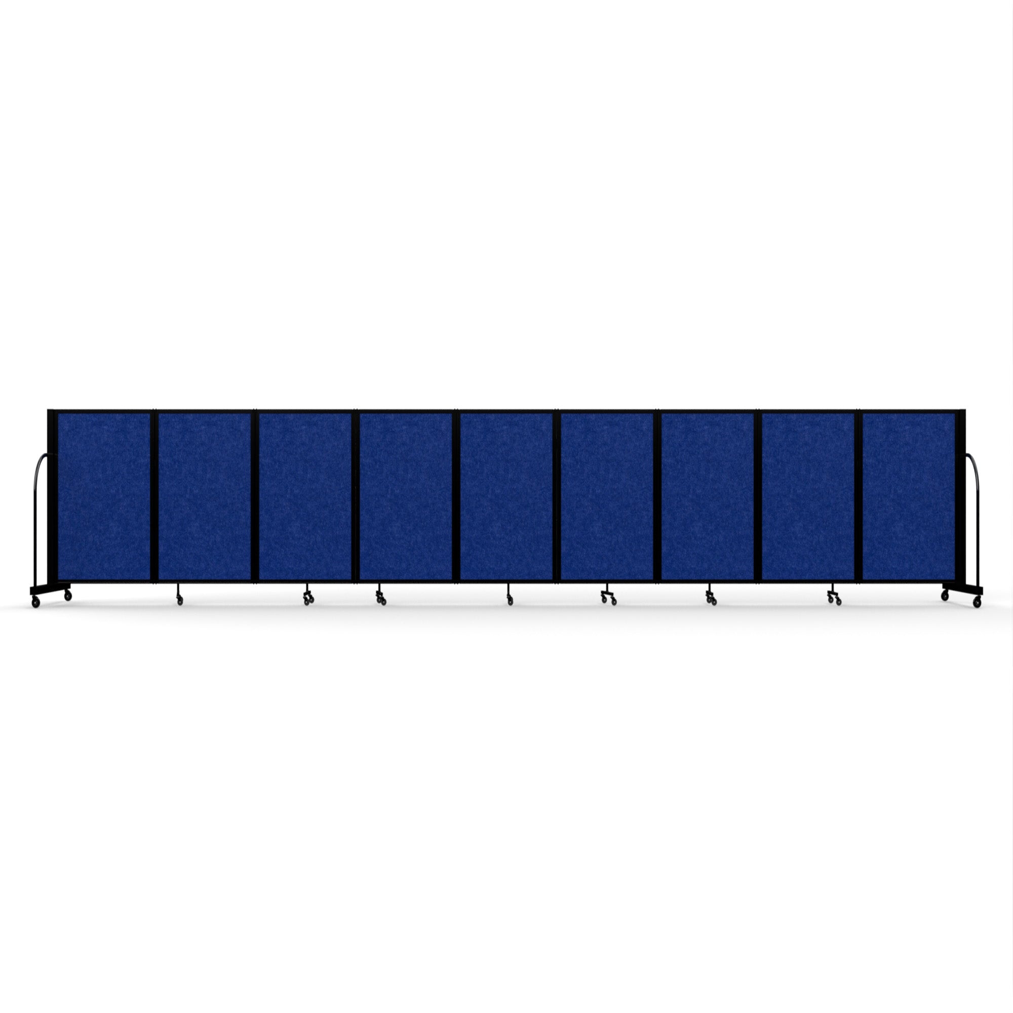 Screenflex Full Motion Divider, 4' x 25'1", Black Frame, Cobalt PET