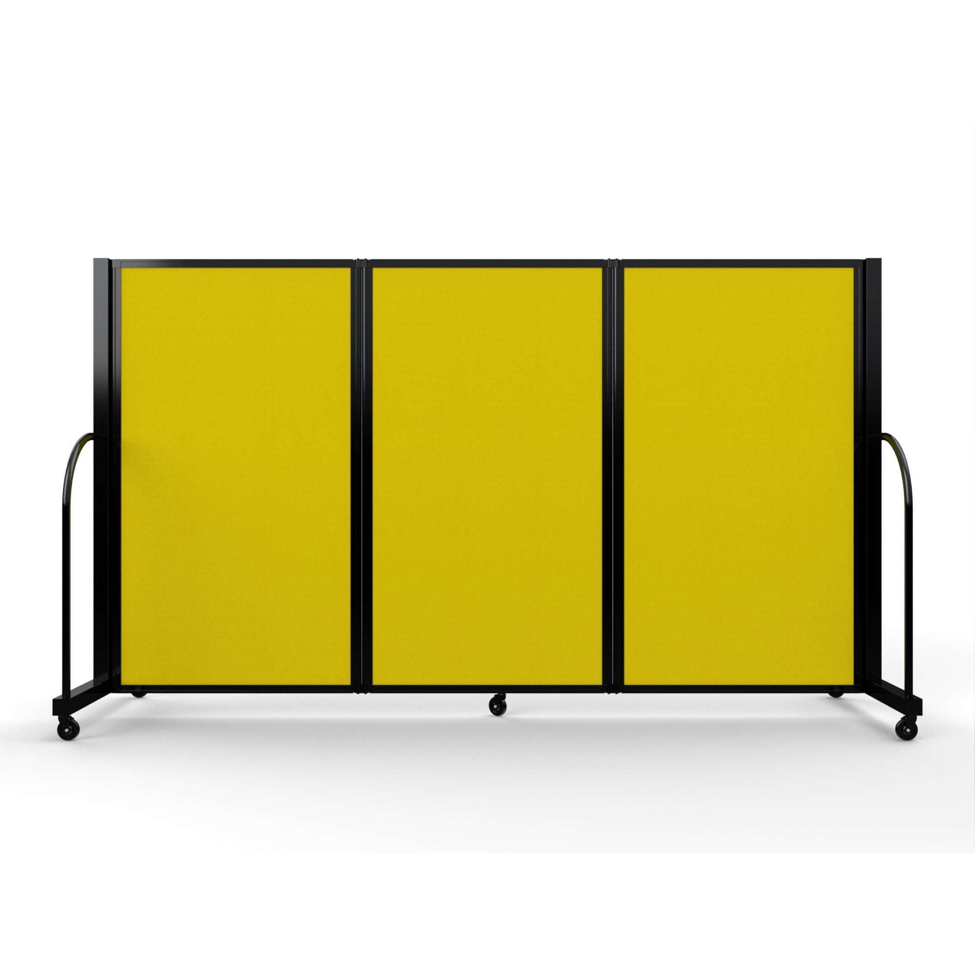 Screenflex Full Motion Divider, 5' x 8'7", Black Frame, Primary Yellow