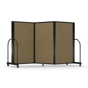 Screenflex Full Motion Divider, 5' x 8'7", Black Frame, Beige PET