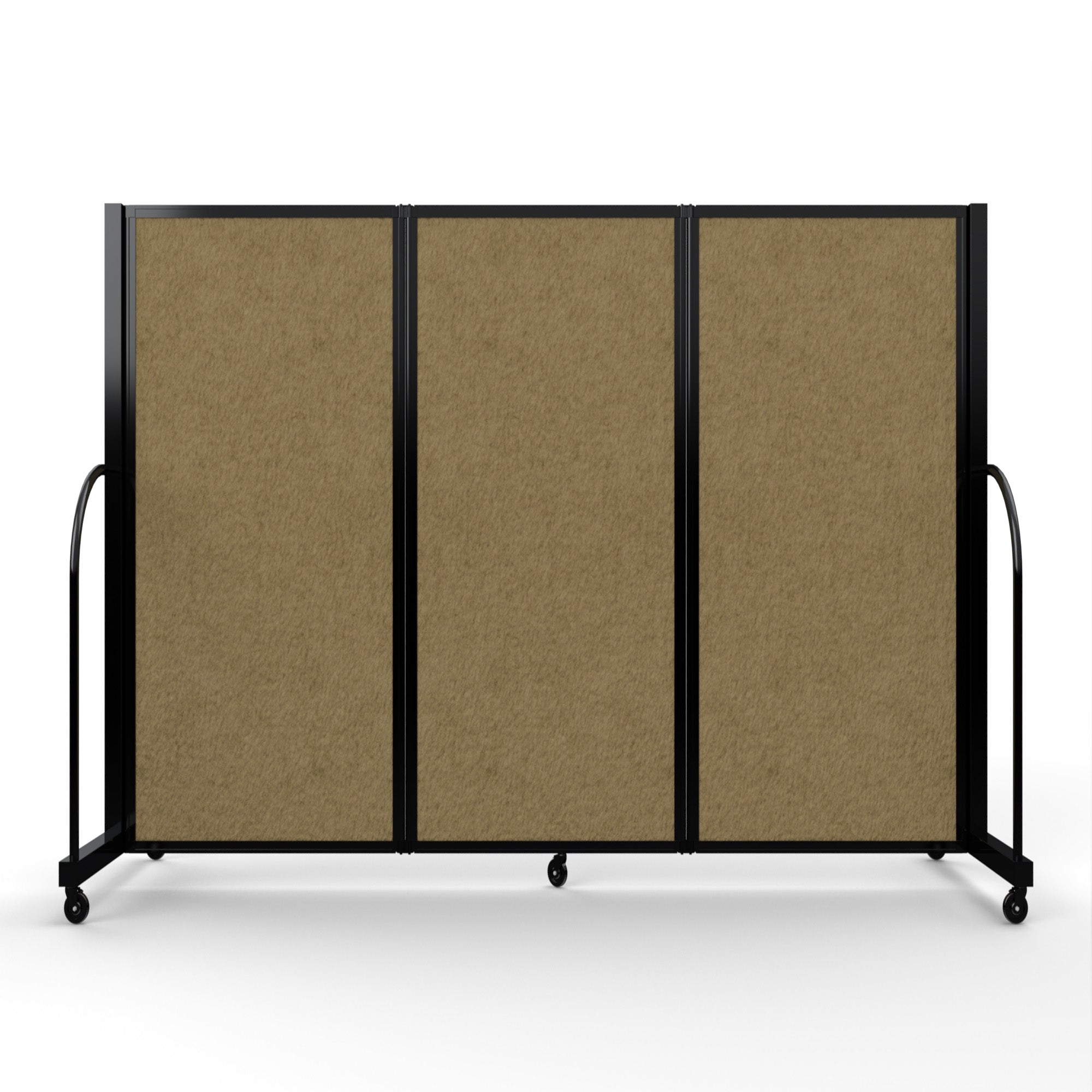 Screenflex Full Motion Divider, 5' x 8'7", Black Frame, Beige PET