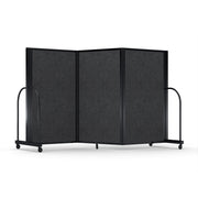 Screenflex Full Motion Divider, 5' x 8'7", Black Frame, Dark Gray PET