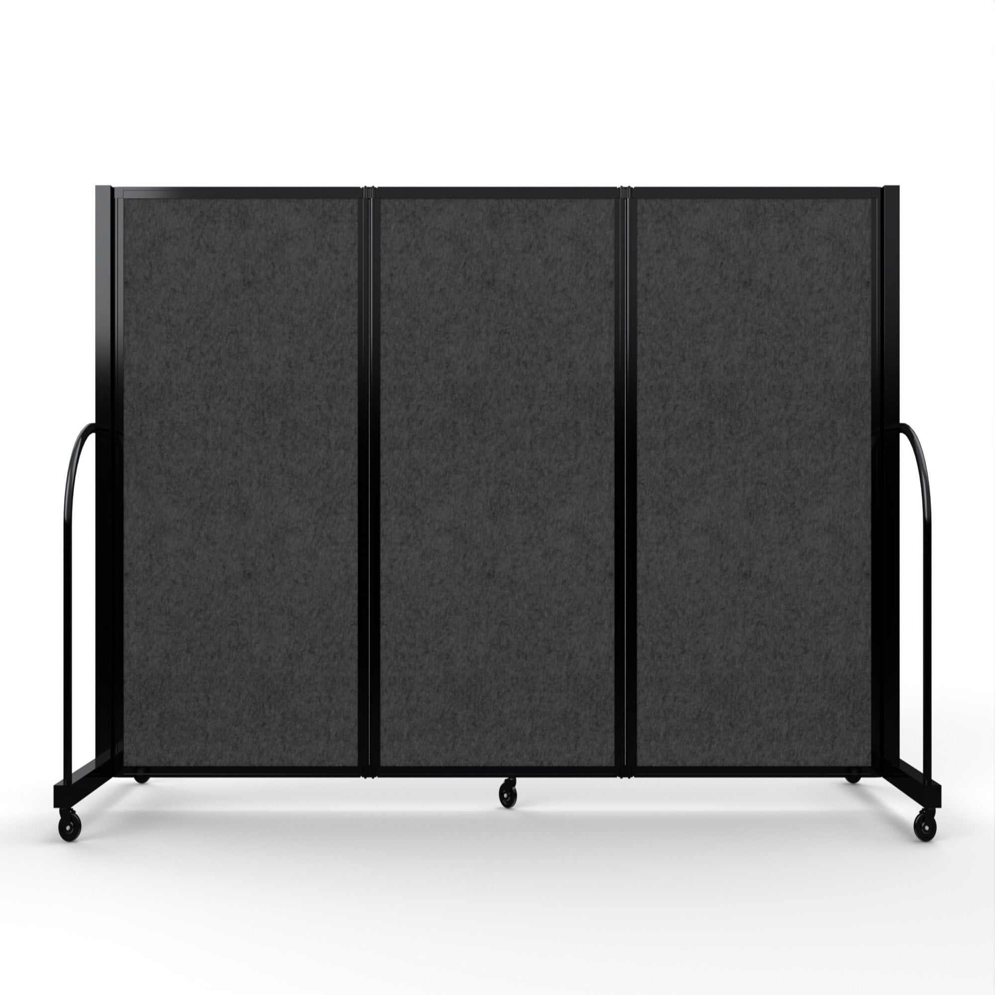 Screenflex Full Motion Divider, 5' x 8'7", Black Frame, Dark Gray PET