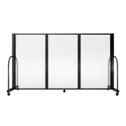 Screenflex Full Motion Divider, 5' x 8'7", Black Frame, Clear
