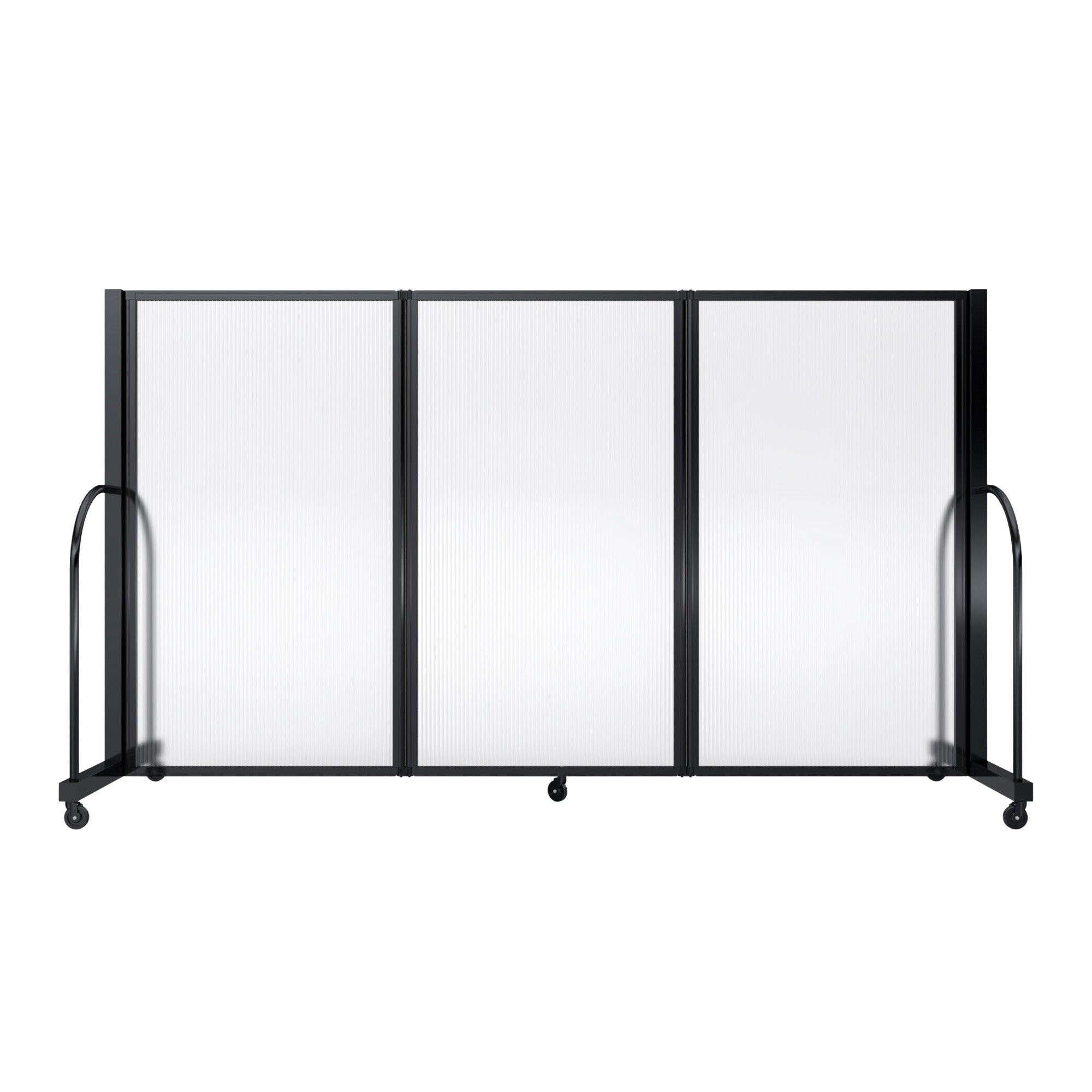 Screenflex Full Motion Divider, 5' x 8'7", Black Frame, Clear