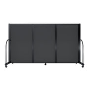 Screenflex Full Motion Divider, 5' x 8'7", Black Frame, Dark Gray