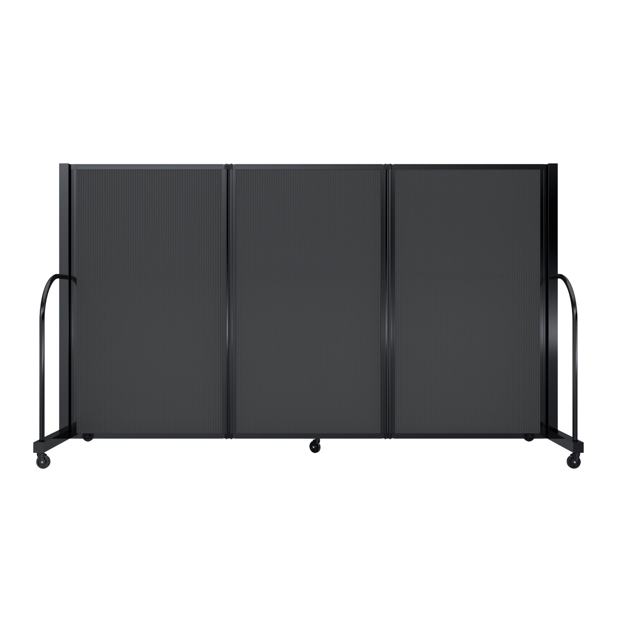 Screenflex Full Motion Divider, 5' x 8'7", Black Frame, Dark Gray