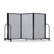 Screenflex Full Motion Divider, 5' x 8'7", Black Frame, Marble Gray PET