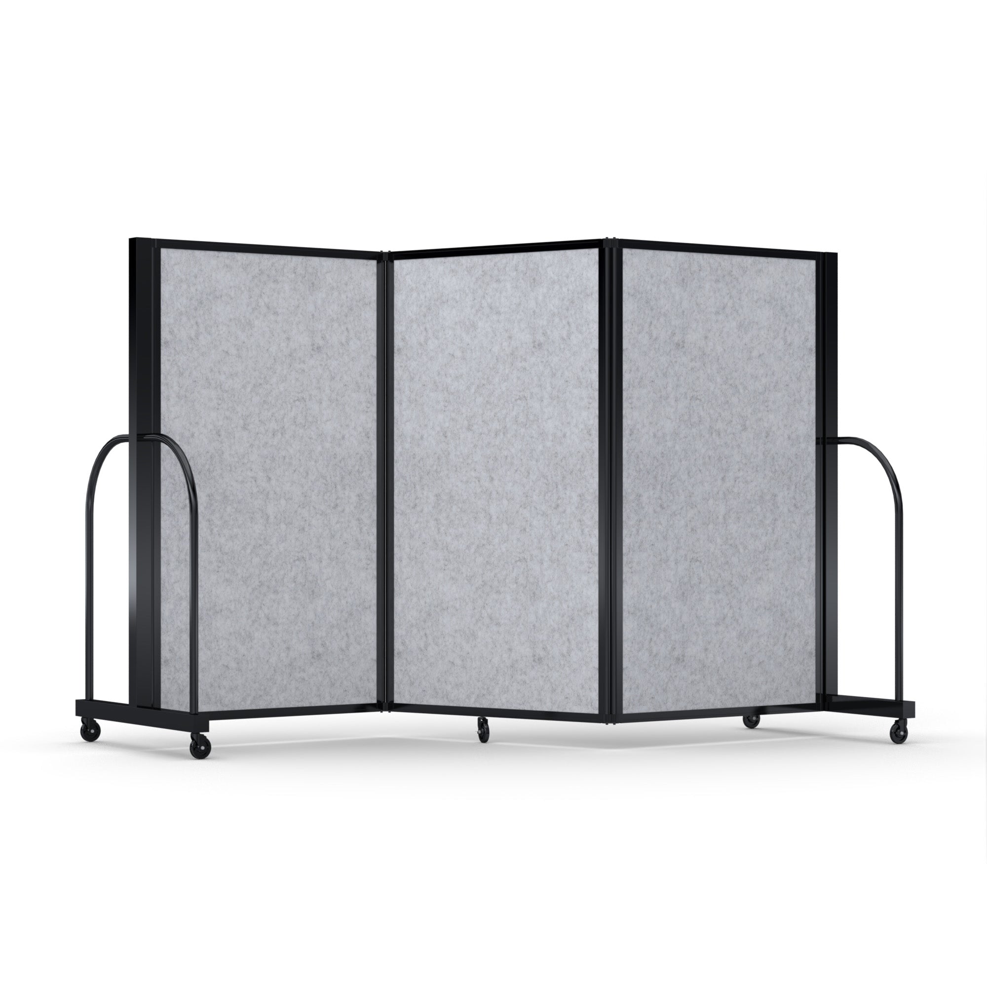 Screenflex Full Motion Divider, 5' x 8'7", Black Frame, Marble Gray PET