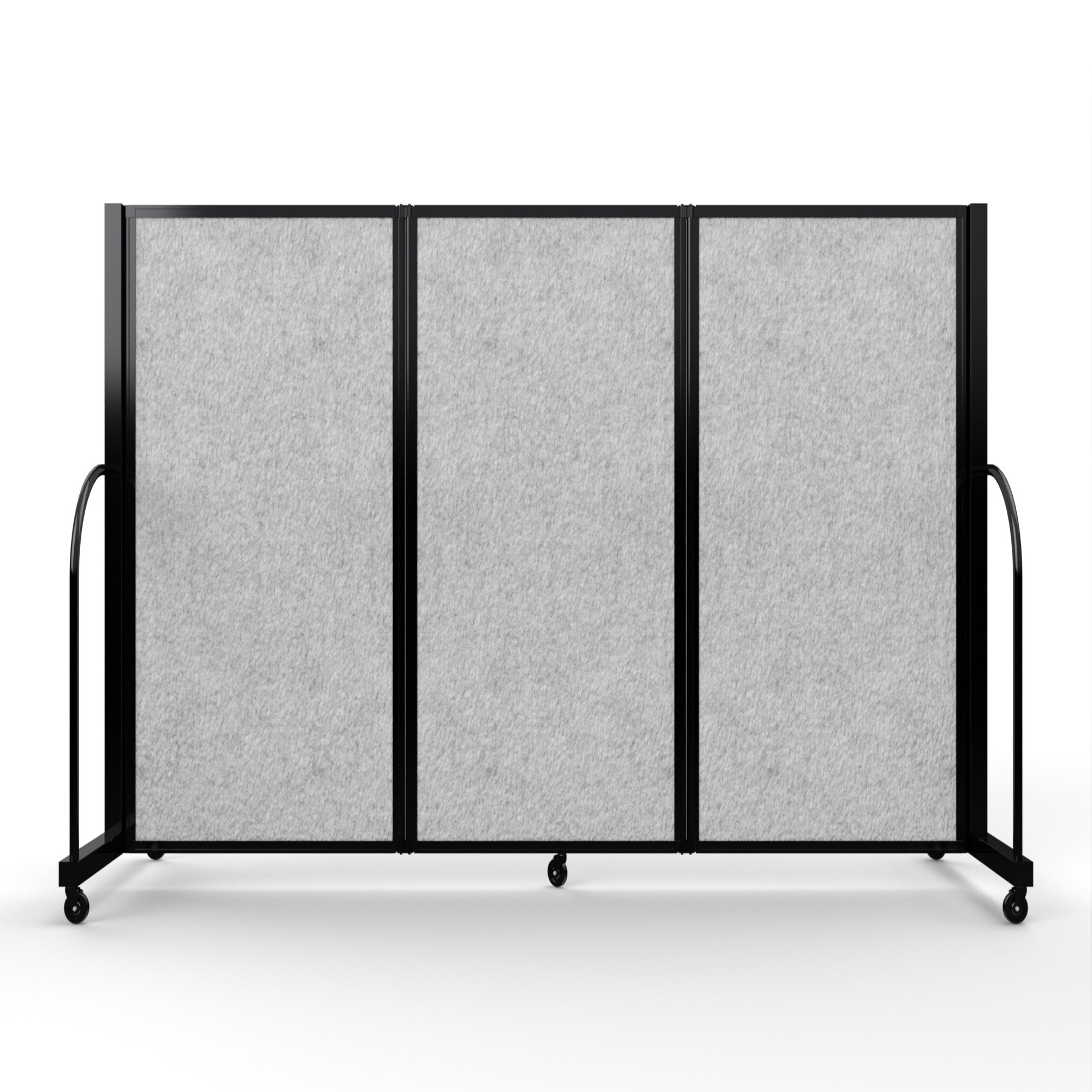 Screenflex Full Motion Divider, 5' x 8'7", Black Frame, Marble Gray PET
