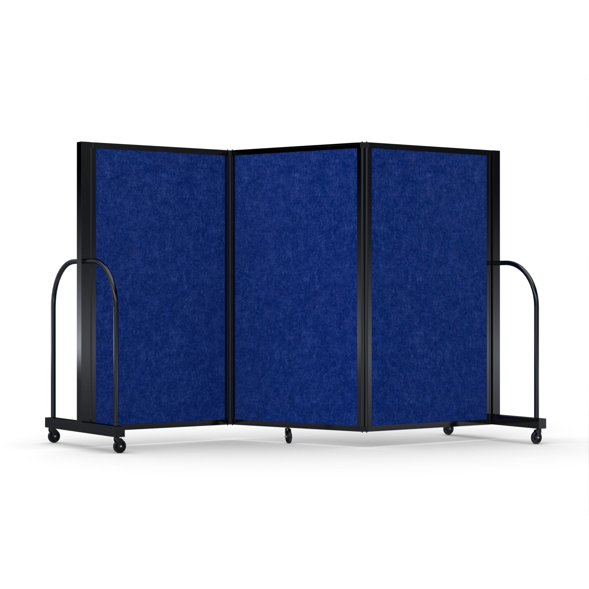Screenflex Full Motion Divider, 5' x 8'7", Black Frame, Cobalt PET