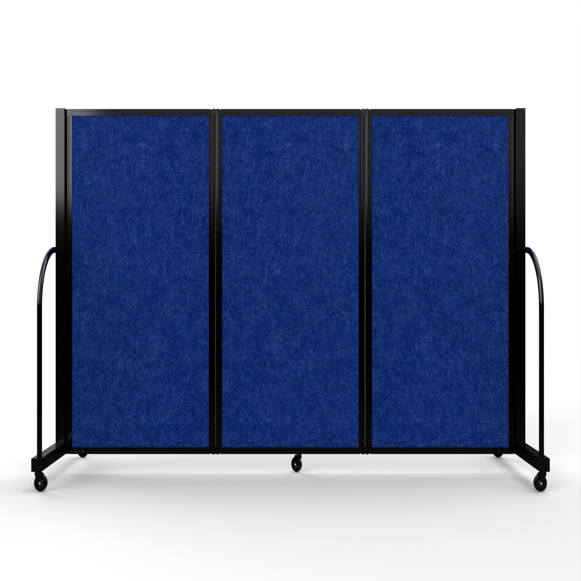 Screenflex Full Motion Divider, 5' x 8'7", Black Frame, Cobalt PET