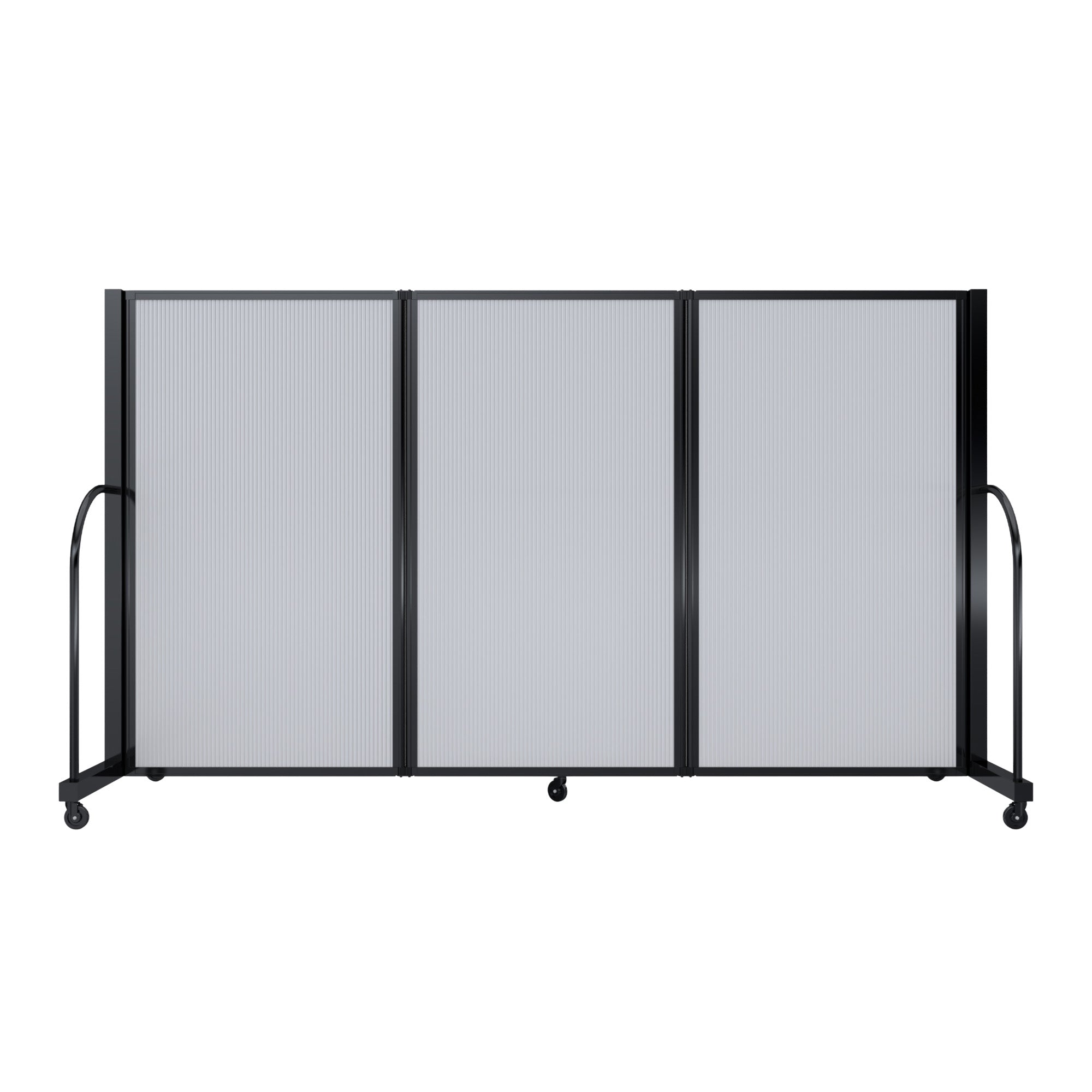 Screenflex Full Motion Divider, 5' x 8'7", Black Frame, Opal