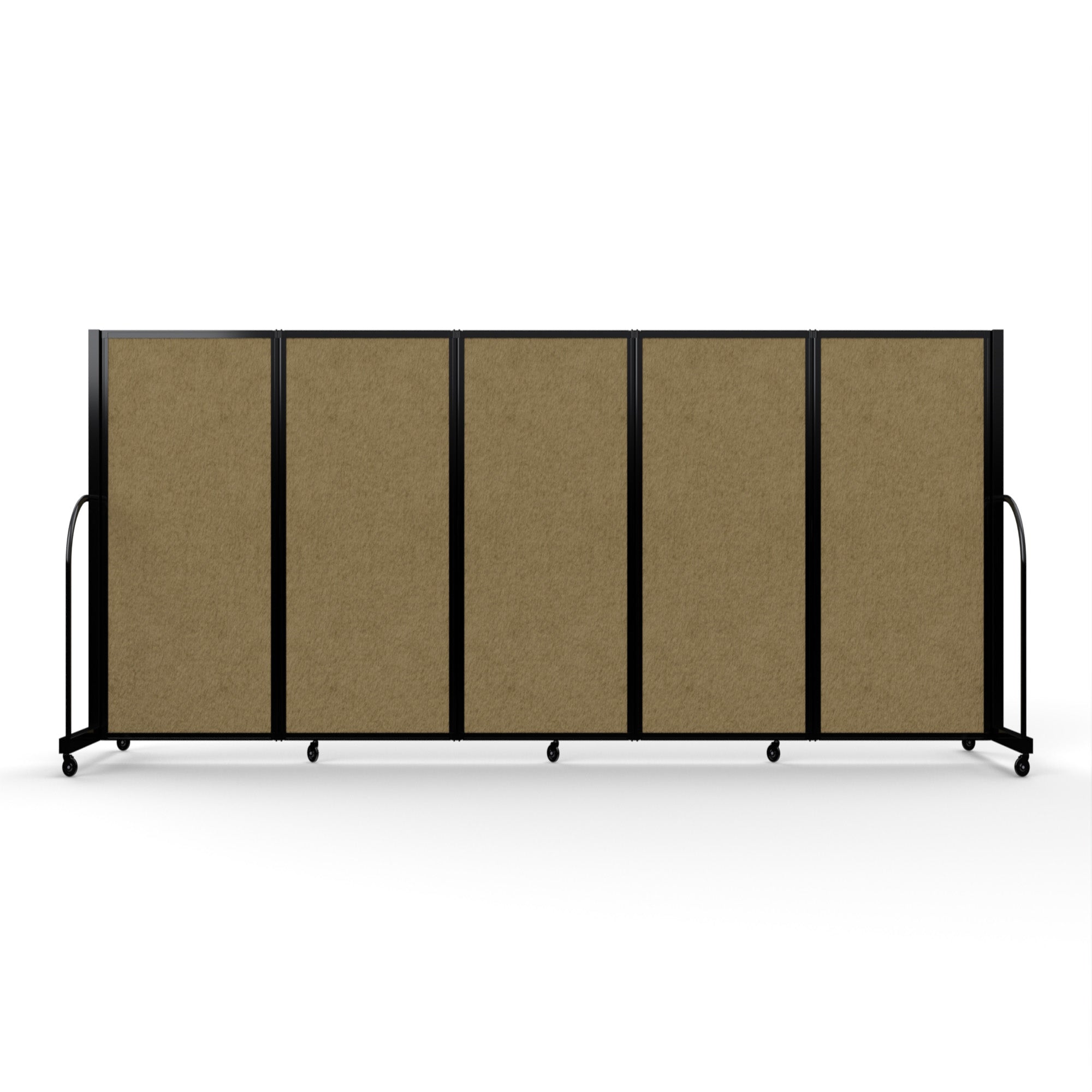 Screenflex Full Motion Divider, 5' x 14'1", Black Frame, Beige PET