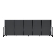 Screenflex Full Motion Divider, 5' x 14'1", Black Frame, Dark Gray