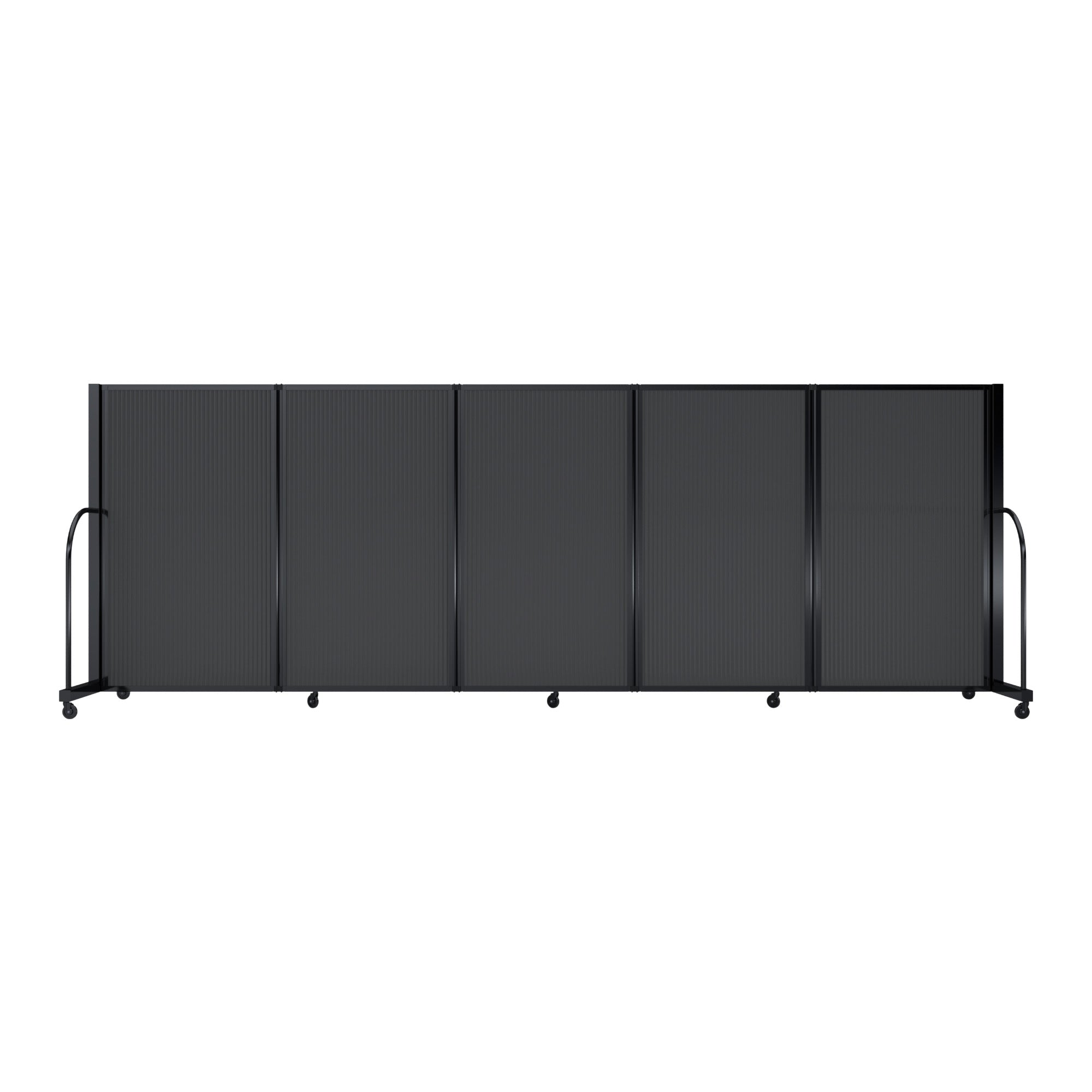 Screenflex Full Motion Divider, 5' x 14'1", Black Frame, Dark Gray